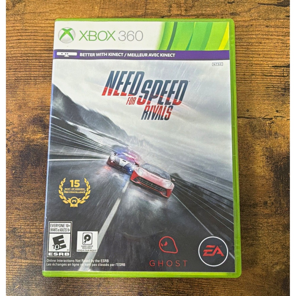 EA Need for Speed Rivals w/Case & Disc Xbox 360 NTSC E10+ Kinect Racing